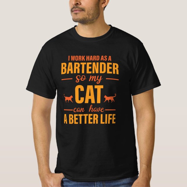 Camiseta Amor barman por gato (Anverso)