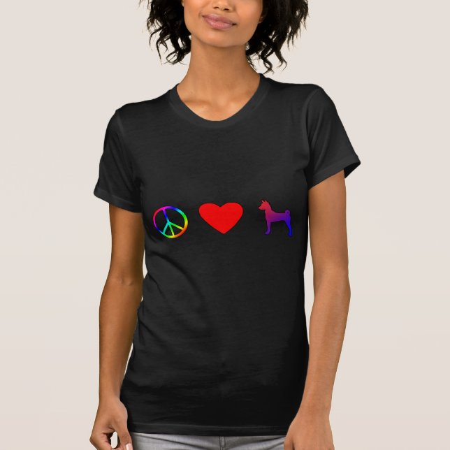 Camiseta Amor Basenjis de la paz (Anverso)