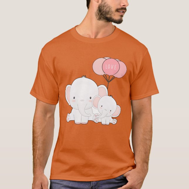 Camiseta amor bebé elefante divertido (Anverso)
