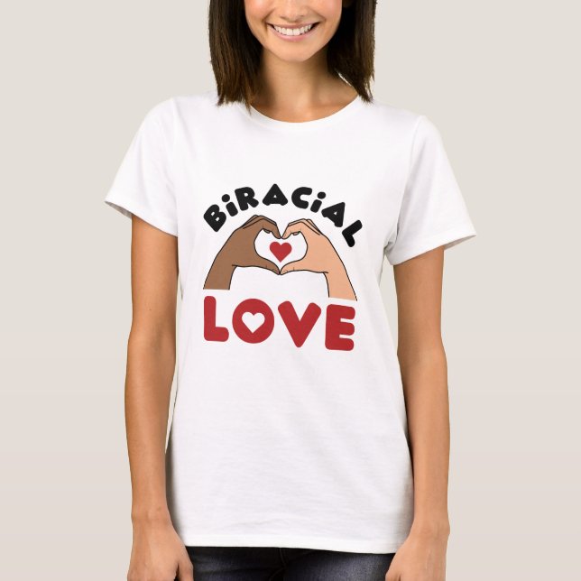 Camiseta Amor Biracial Pareja de Raza Mixta (Anverso)