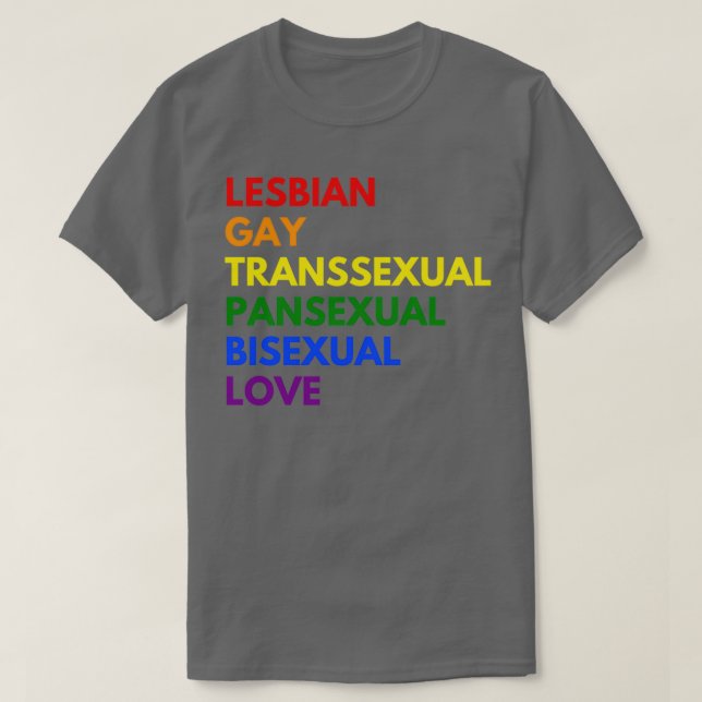 Camiseta amor bisexual gays lesbiana transexual pansexual (Diseño del anverso)