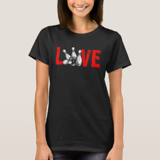 Camiseta Amor Bola de Bolos Pin Bolos Strike Equipo Bolos T
