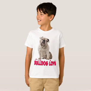 Camiseta Amor Cachorro Perro Bulldog Inglés Niños