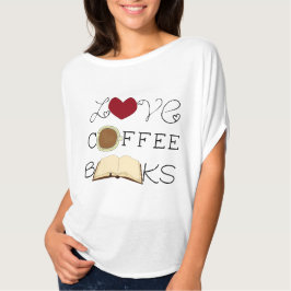 Camiseta Amor, café, libros
