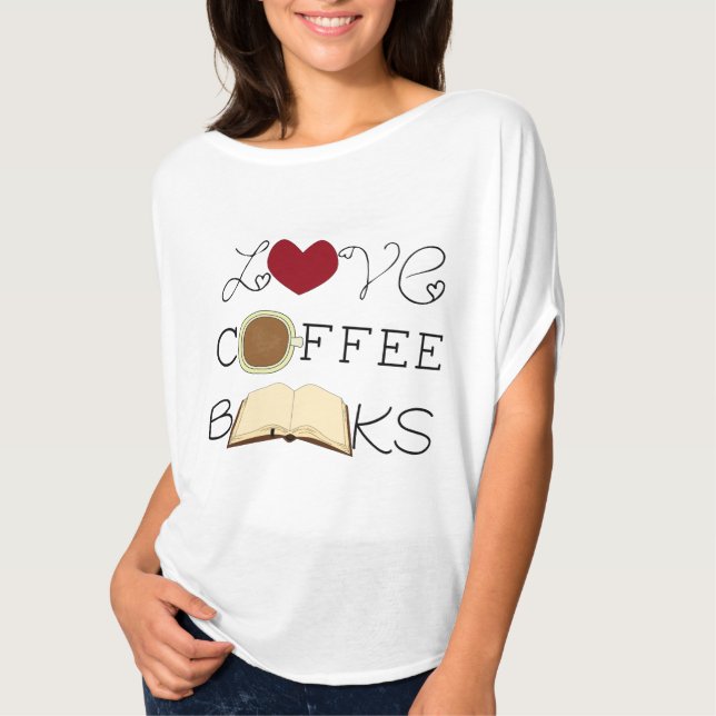 Camiseta Amor, café, libros (Anverso)