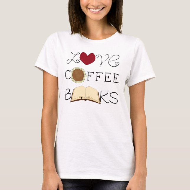 Camiseta Amor, café, libros (Anverso)