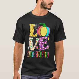 Camiseta Amor Calabaza Escuela Secretaria Maestra Halloween