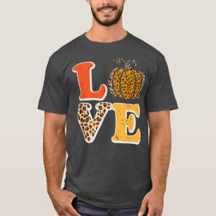 Camiseta Amor Calabaza Leopardo Otoño Otoño Halloween 31 Oc