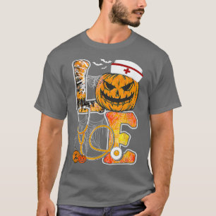 Camiseta Amor Calabaza Stethoscope Enfermeras Halloween Hom