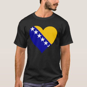 Camiseta Amor cardíaco de la bandera de Bosnia y Herzegovin