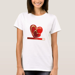 Camiseta Amor Cargando Corazones Rojos   Novia Personalizad