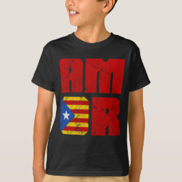 Camiseta Amor catalán, bandera de Cataluña Estelada