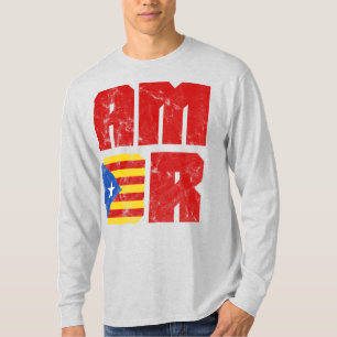 Camiseta Amor catalán, bandera de Cataluña Estelada