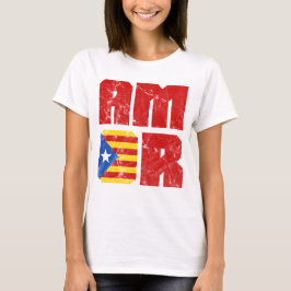 Camiseta Amor catalán, bandera de Cataluña Estelada