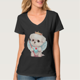 Camiseta Amor celestial: Perro maltés Ángel lindo