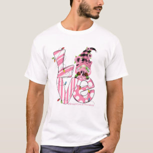 Camiseta AMOR Cinta rosa Cinta de pecho Cáncer gracioso Gno
