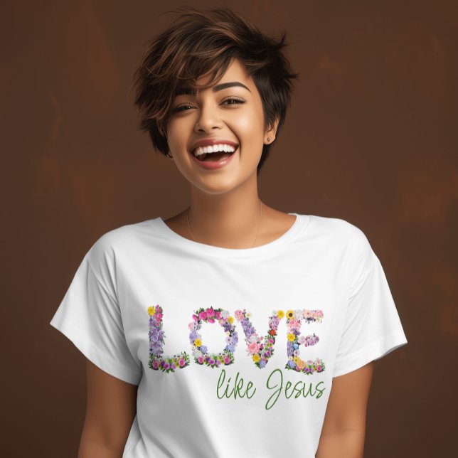 Camiseta Amor colorido lindo como Jesús cristiano (Subido por el creador)