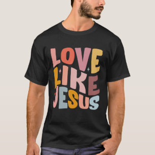 Camiseta Amor como Jesús Biblia Cristiana Verso Preppy