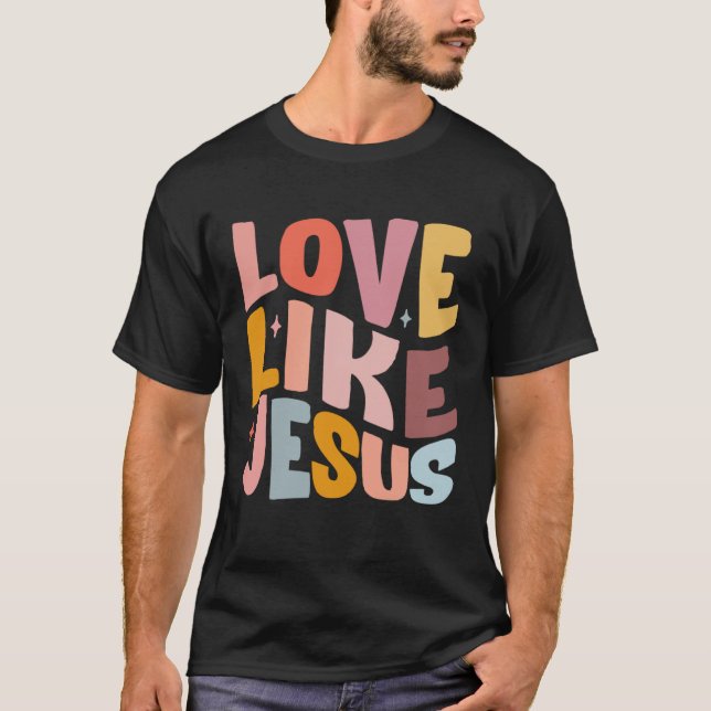 Camiseta Amor como Jesús Biblia Cristiana Verso Preppy (Anverso)