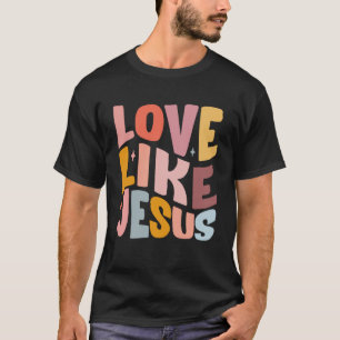 Camiseta Amor como Jesús Biblia Cristiana Verso Preppy