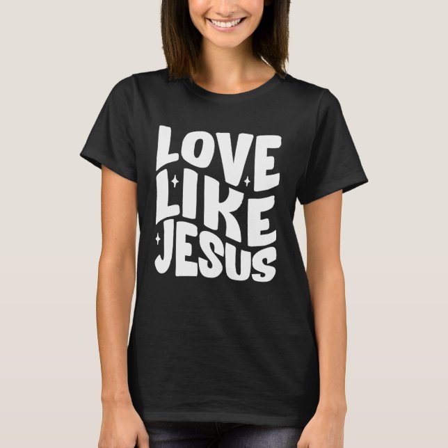 Camiseta Amor como Jesús Biblia Cristiana Verso Preppy (Anverso)