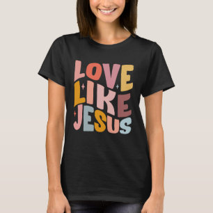 Camiseta Amor como Jesús Biblia Cristiana Verso Preppy 1