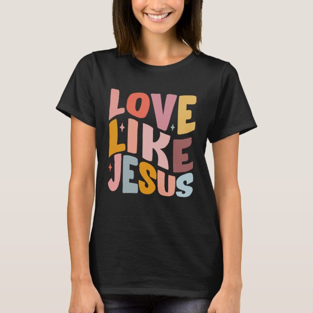 Camiseta Amor como Jesús Biblia Cristiana Verso Preppy 1 (Anverso)