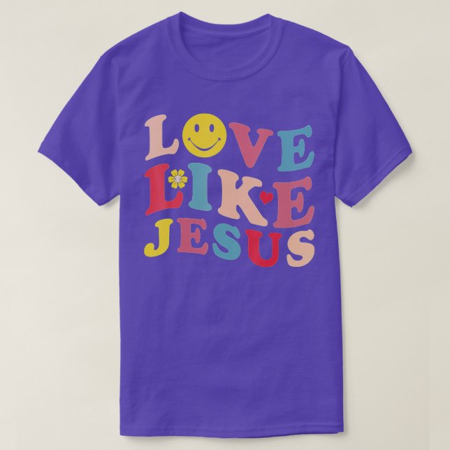 Camiseta Amor como Jesús Cara sonriente cristiana (1) (Diseño del anverso)
