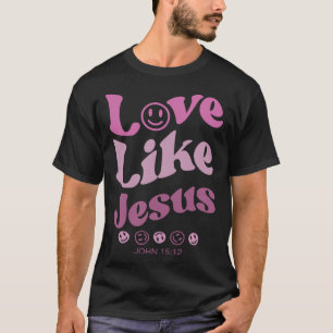 Camiseta Amor Como Jesús Dios Religioso Hoodie Con Palabras
