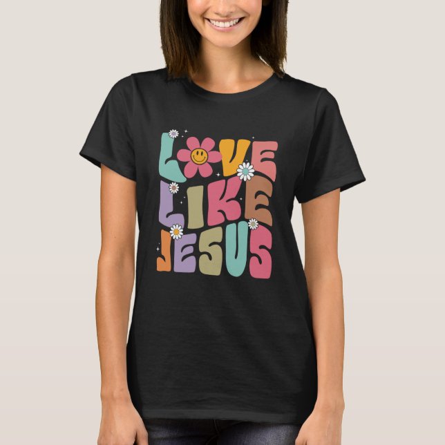 Camiseta Amor Como Jesús Dios Religioso Hoodie Con Palabras (Anverso)