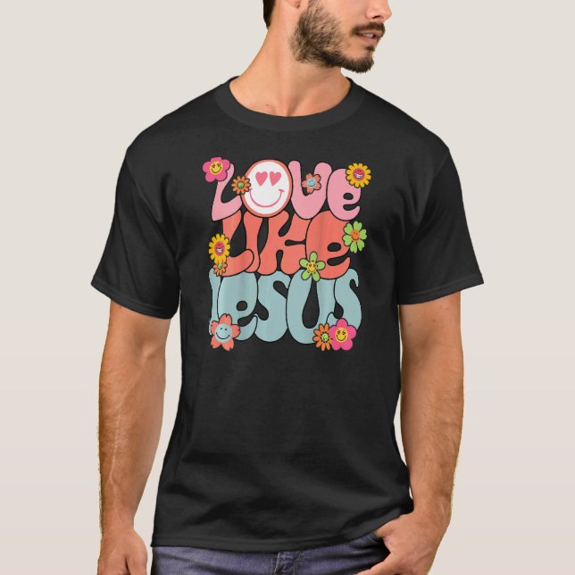 Camiseta Amor Como Jesús Dios Religioso Palabra Retro Crist (Anverso)