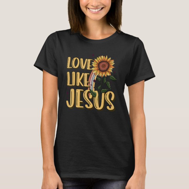 Camiseta Amor Como Jesús Dios Religioso Palabras Cristianas (Anverso)