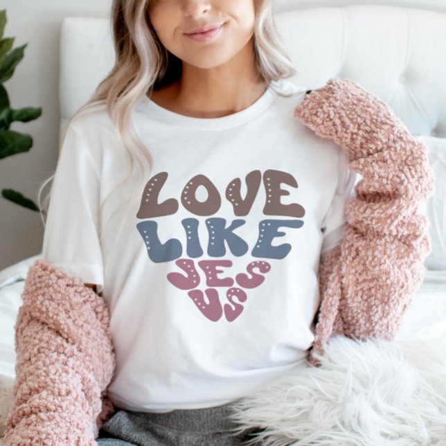 Camiseta Amor Como Jesús Fe Cristiana Corazón Retro (Subido por el creador)