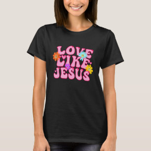 Camiseta Amor como Jesús Feliz Cara Preppy Estética