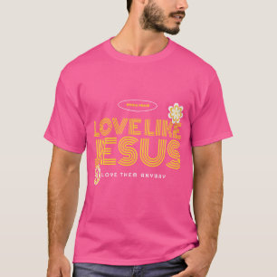 Camiseta Amor Como Jesús Jesús Carak Retro Groovy Jesús Mov