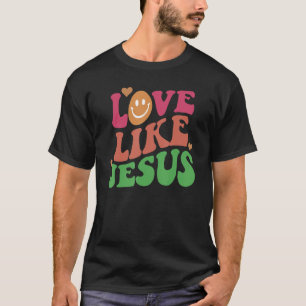 Camiseta Amor Como Jesús Positivo Católico Preppy Retro Chr