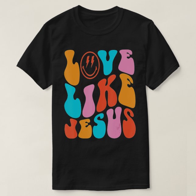 Camiseta Amor Como Jesús Positivo Católico Preppy Retro Chr (Diseño del anverso)