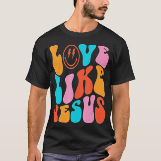 Camiseta Amor Como Jesús Positivo Católico Preppy Retro Chr