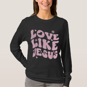 Camiseta Amor Como Jesús Positivo Católico Preppy Retro Chr