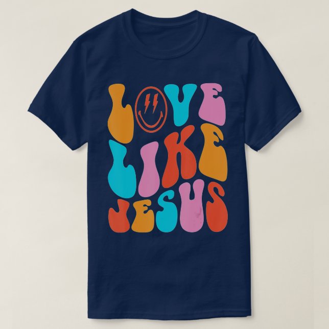 Camiseta Amor Como Jesús Positivo Católico Preppy Retro Chr (Diseño del anverso)