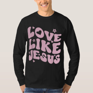 Camiseta Amor Como Jesús Positivo Católico Preppy Retro Chr