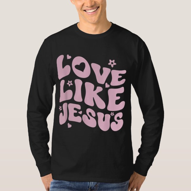 Camiseta Amor Como Jesús Positivo Católico Preppy Retro Chr (Anverso)