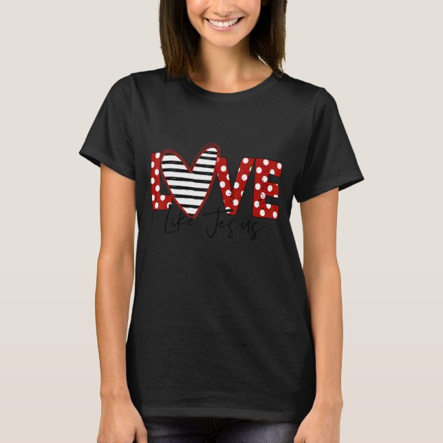 Camiseta Amor como Jesús Retro Corazón Rojo Valentin Cristi (Anverso)