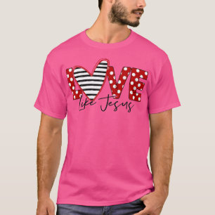 Camiseta Amor como Jesús Retro Corazón Rojo Valentin Cristi