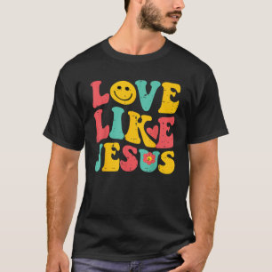Camiseta Amor como Jesús Retro Dios Religiosos Hombres Cris