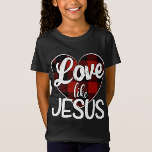 Camiseta Amor Como Jesús Rojo Corazón De Búfalo
