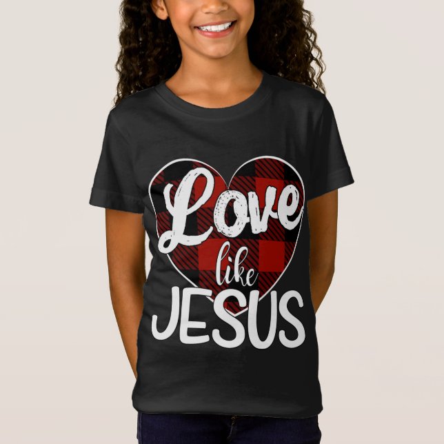Camiseta Amor Como Jesús Rojo Corazón De Búfalo (Anverso)