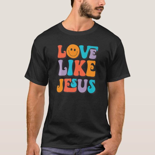 Camiseta Amor Como Jesús Sonríe Cara Estética Trendy Clothi (Anverso)