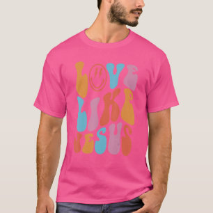 Camiseta Amor como Jesús Tendencia Cara Retro