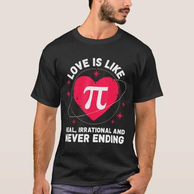 Camiseta Amor Como Pi Real Irracional Sin Fin Valentin (Anverso)